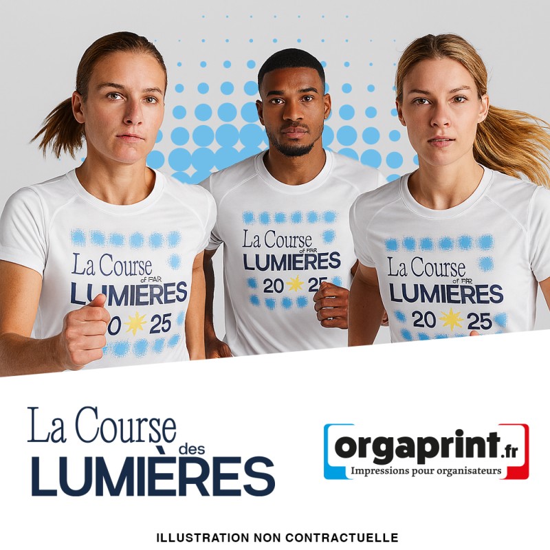 Tee-shirt Sport Course des Lumières - Dos personnalisé à votre image